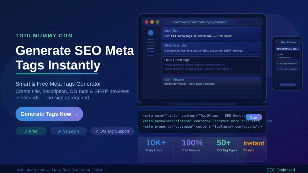 Meta Tags Generator Online — Create SEO Meta Tags Instantly